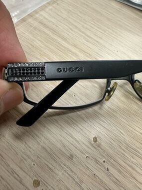 Gucci Black Women’s Eyeglass Frames with Crystal Trim
